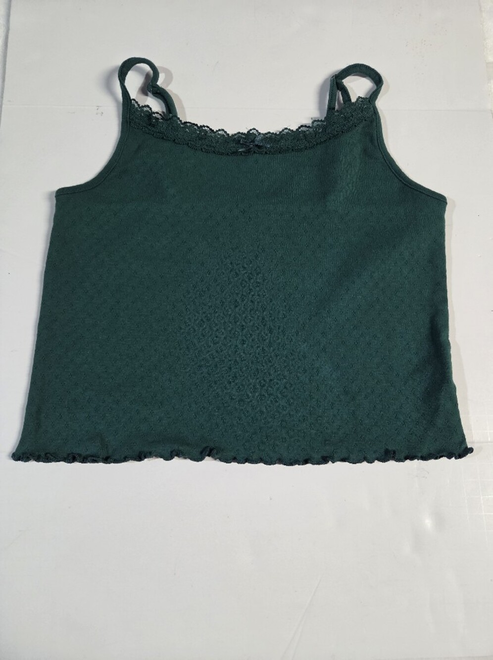 American Eagle Outfitters Dark Green Lace-Trim Camisole
